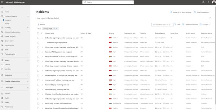 Incident-Übersicht im Microsoft Defender-Portal