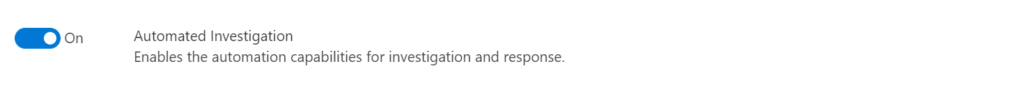 Schalter „Automatisierte Untersuchung" in den Advanced Features