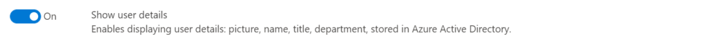 Schalter „Nutzerdetails anzeigen" in den Advanced Features