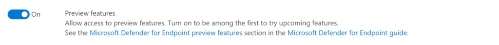 Schalter „Vorschaufunktionen" in den Advanced Features