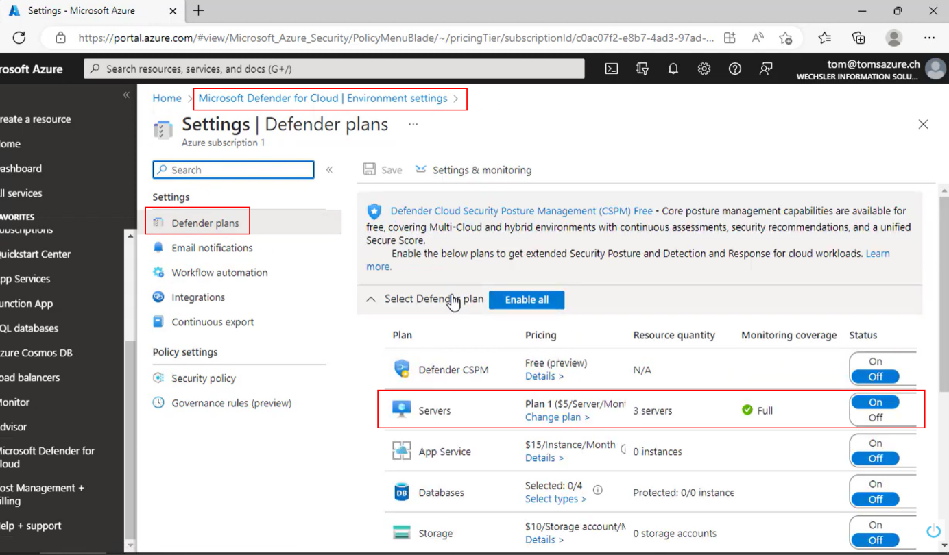 Defender-Portal: der über Azure Arc angebundene Server unter „Devices"