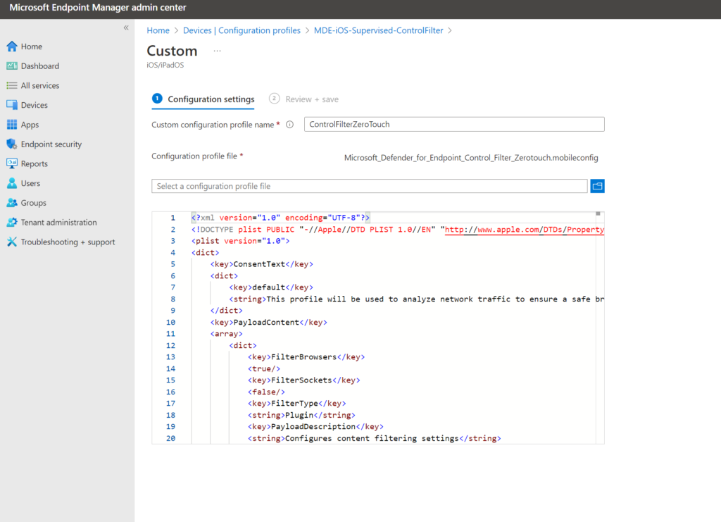 Intune: Custom-.mobileconfig-Zero-Touch-Profil für supervised iOS-Geräte