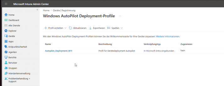 Anpassung im Intune-Mandantenadministrator mit der Standard-Branding-Richtlinie